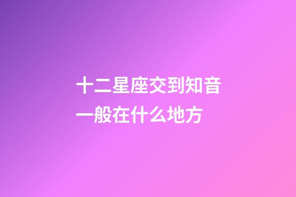 十二星座交到知音一般在什么地方-第1张-星座运势-玄机派