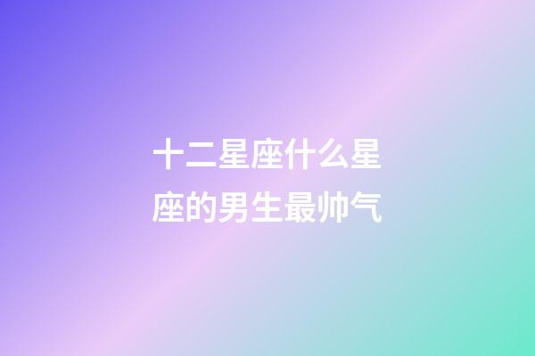 十二星座什么星座的男生最帅气-第1张-星座运势-玄机派
