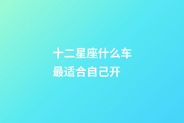 十二星座什么车最适合自己开-第1张-星座运势-玄机派