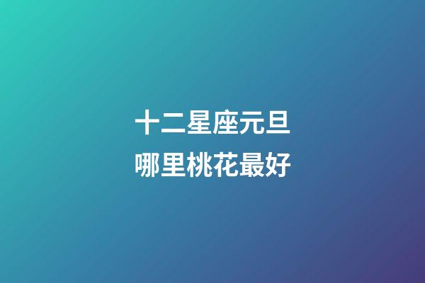 十二星座元旦哪里桃花最好-第1张-星座运势-玄机派