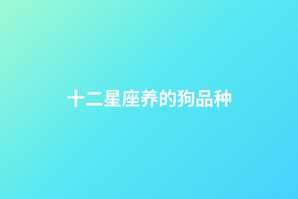 十二星座养的狗品种-第1张-星座运势-玄机派
