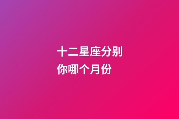 十二星座分别你哪个月份-第1张-星座运势-玄机派