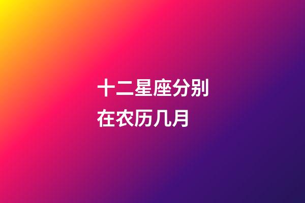 十二星座分别在农历几月-第1张-星座运势-玄机派