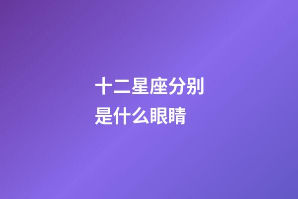 十二星座分别是什么眼睛-第1张-星座运势-玄机派