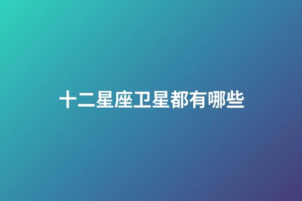 十二星座卫星都有哪些-第1张-星座运势-玄机派