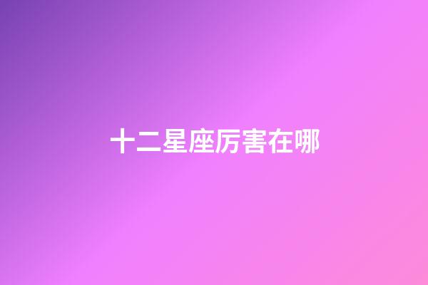 十二星座厉害在哪-第1张-星座运势-玄机派