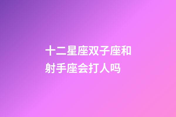 十二星座双子座和射手座会打人吗-第1张-星座运势-玄机派