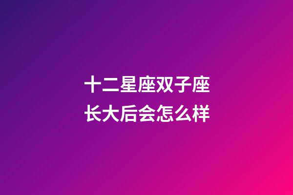 十二星座双子座长大后会怎么样-第1张-星座运势-玄机派