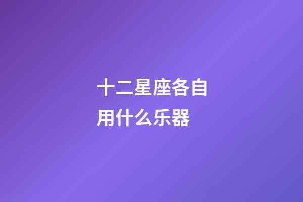 十二星座各自用什么乐器-第1张-星座运势-玄机派