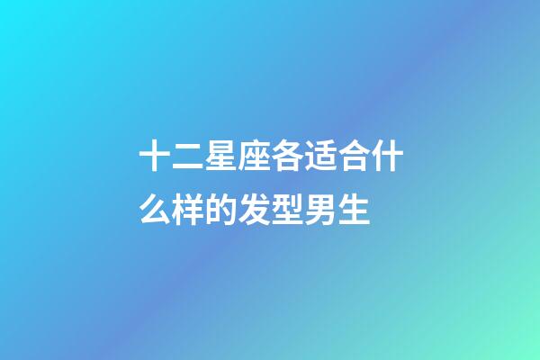 十二星座各适合什么样的发型男生-第1张-星座运势-玄机派