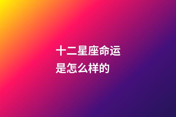 十二星座命运是怎么样的-第1张-星座运势-玄机派