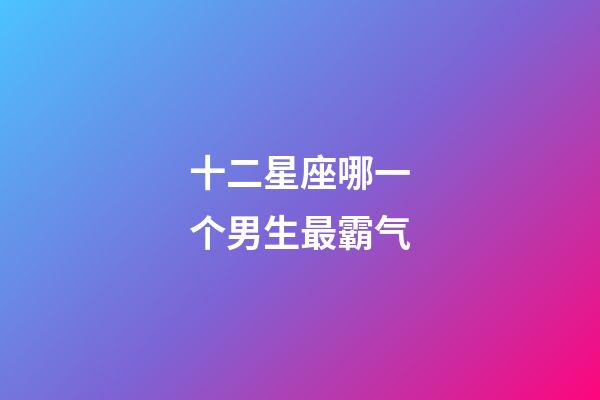 十二星座哪一个男生最霸气-第1张-星座运势-玄机派