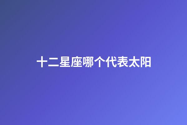 十二星座哪个代表太阳-第1张-星座运势-玄机派