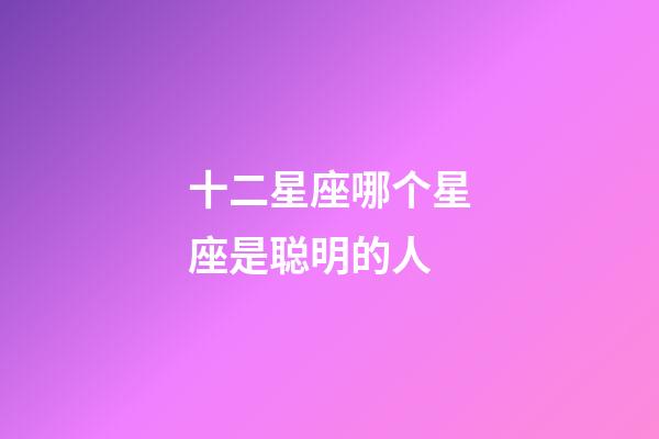 十二星座哪个星座是聪明的人-第1张-星座运势-玄机派