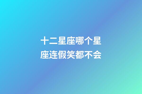 十二星座哪个星座连假笑都不会-第1张-星座运势-玄机派