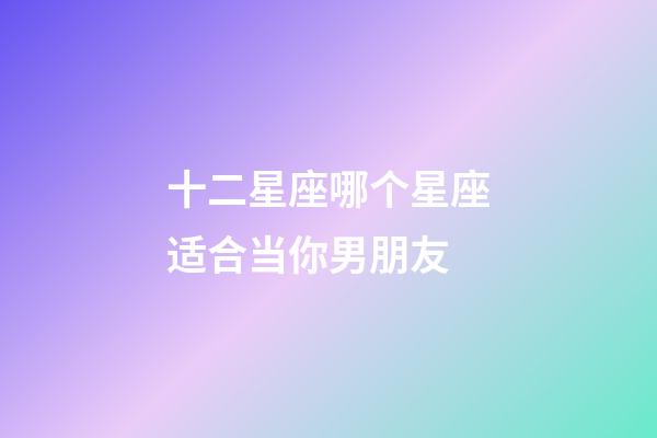 十二星座哪个星座适合当你男朋友-第1张-星座运势-玄机派