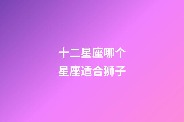 十二星座哪个星座适合狮子-第1张-星座运势-玄机派