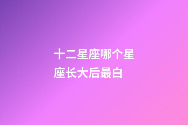 十二星座哪个星座长大后最白-第1张-星座运势-玄机派