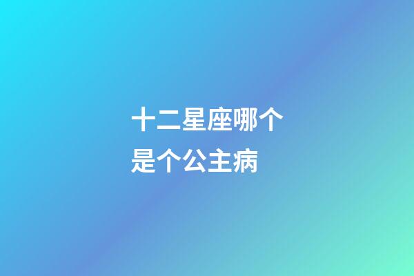 十二星座哪个是个公主病-第1张-星座运势-玄机派