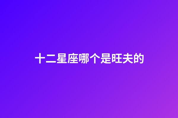 十二星座哪个是旺夫的-第1张-星座运势-玄机派