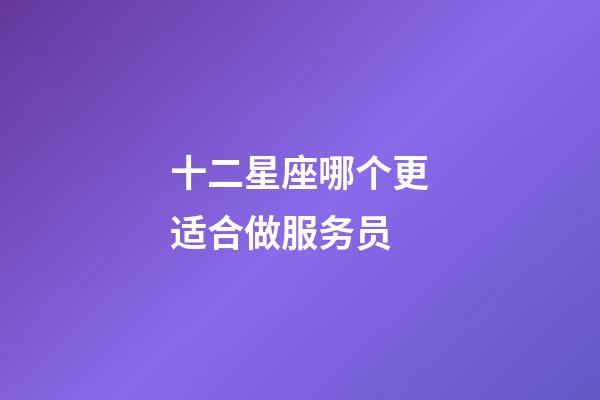 十二星座哪个更适合做服务员-第1张-星座运势-玄机派