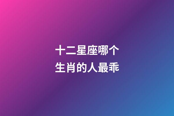 十二星座哪个生肖的人最乖-第1张-星座运势-玄机派