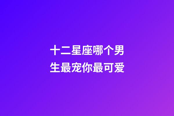 十二星座哪个男生最宠你最可爱-第1张-星座运势-玄机派