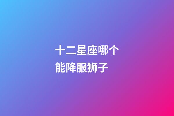 十二星座哪个能降服狮子-第1张-星座运势-玄机派