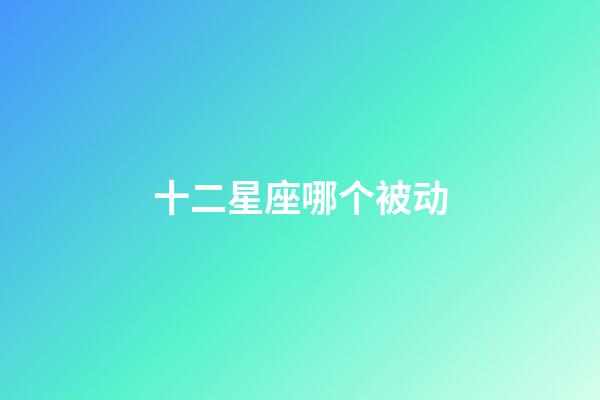 十二星座哪个被动-第1张-星座运势-玄机派