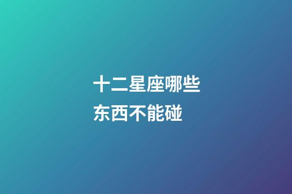 十二星座哪些东西不能碰-第1张-星座运势-玄机派