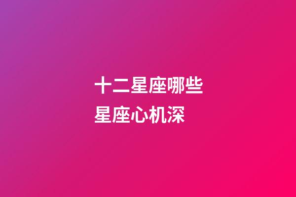 十二星座哪些星座心机深-第1张-星座运势-玄机派