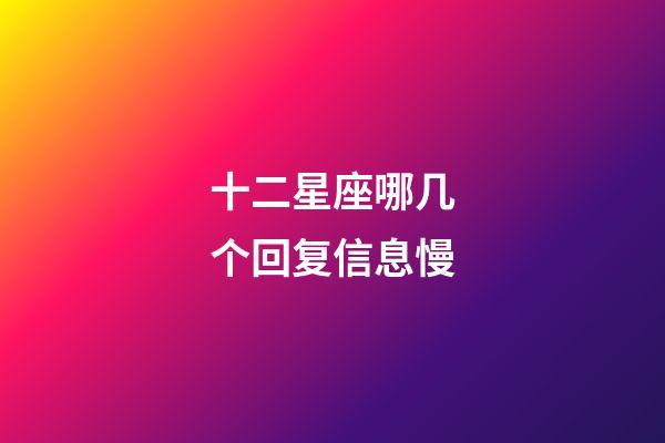十二星座哪几个回复信息慢-第1张-星座运势-玄机派