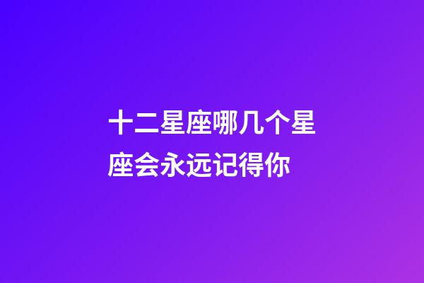 十二星座哪几个星座会永远记得你-第1张-星座运势-玄机派