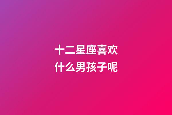 十二星座喜欢什么男孩子呢-第1张-星座运势-玄机派