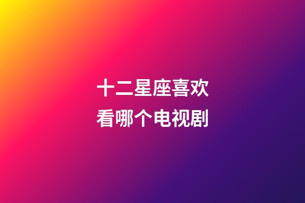 十二星座喜欢看哪个电视剧