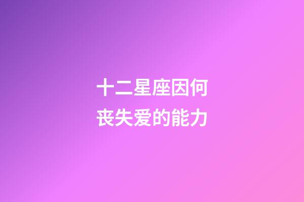 十二星座因何丧失爱的能力-第1张-星座运势-玄机派