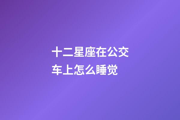十二星座在公交车上怎么睡觉-第1张-星座运势-玄机派