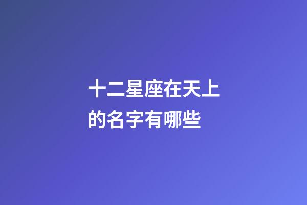 十二星座在天上的名字有哪些-第1张-星座运势-玄机派