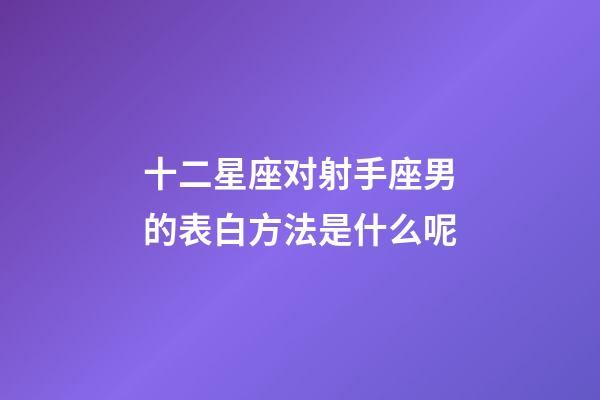 十二星座对射手座男的表白方法是什么呢-第1张-星座运势-玄机派