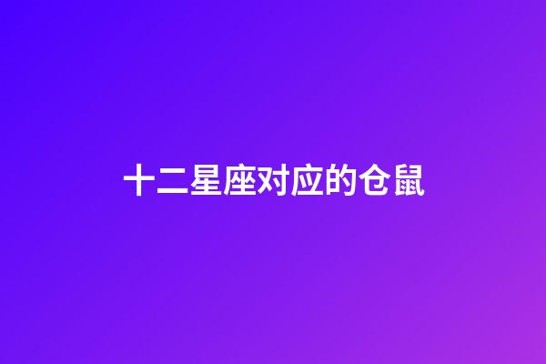 十二星座对应的仓鼠-第1张-星座运势-玄机派