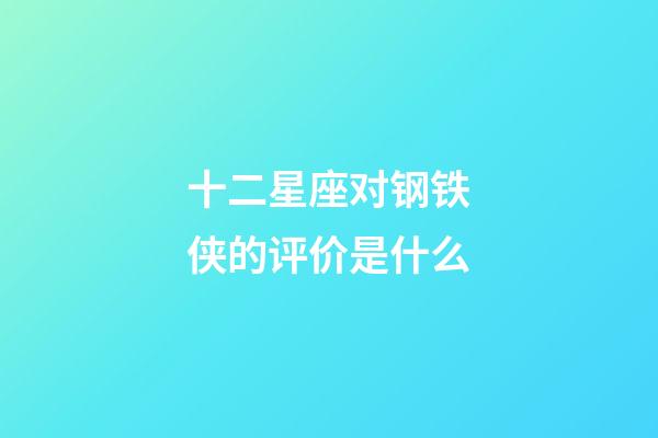 十二星座对钢铁侠的评价是什么-第1张-星座运势-玄机派