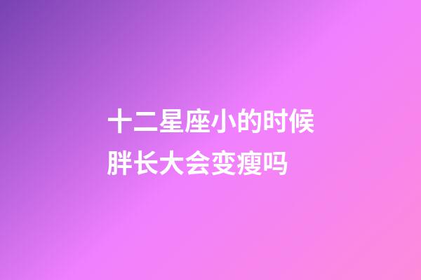 十二星座小的时候胖长大会变瘦吗-第1张-星座运势-玄机派