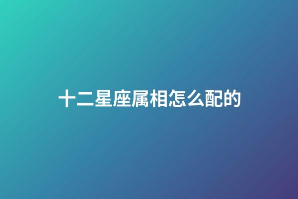 十二星座属相怎么配的-第1张-星座运势-玄机派