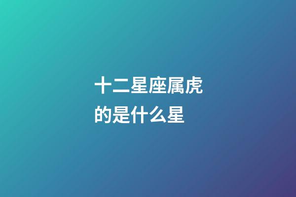 十二星座属虎的是什么星-第1张-星座运势-玄机派