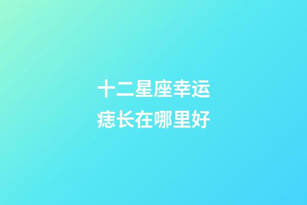 十二星座幸运痣长在哪里好