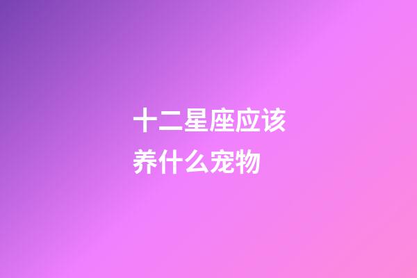 十二星座应该养什么宠物-第1张-星座运势-玄机派