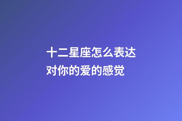 十二星座怎么表达对你的爱的感觉-第1张-星座运势-玄机派