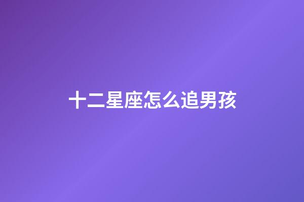 十二星座怎么追男孩-第1张-星座运势-玄机派