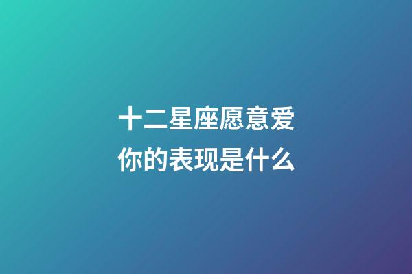 十二星座愿意爱你的表现是什么-第1张-星座运势-玄机派
