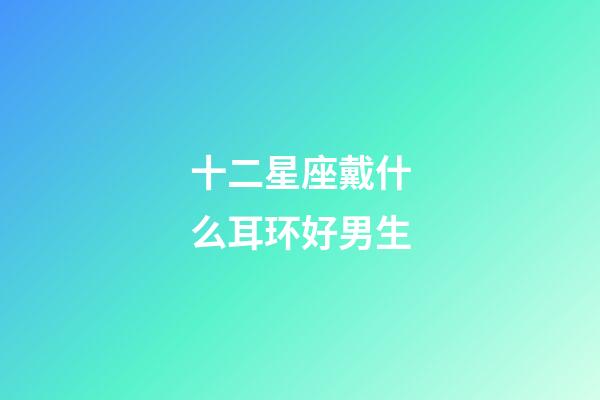 十二星座戴什么耳环好男生-第1张-星座运势-玄机派